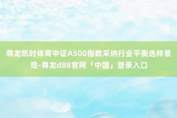 尊龙凯时体育　　中证A500指数采纳行业平衡选样景观-尊龙d88官网「中国」登录入口